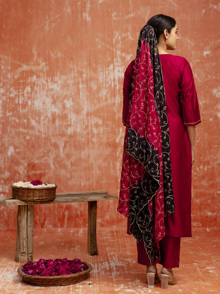 Trendy Viscose Rayon Suit with Chinon Dupatta for Women