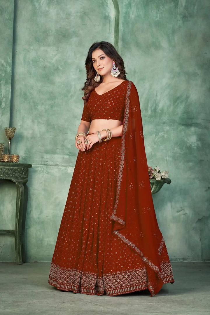 Stunning Embroidered Georgette Lehenga for Special Occasions