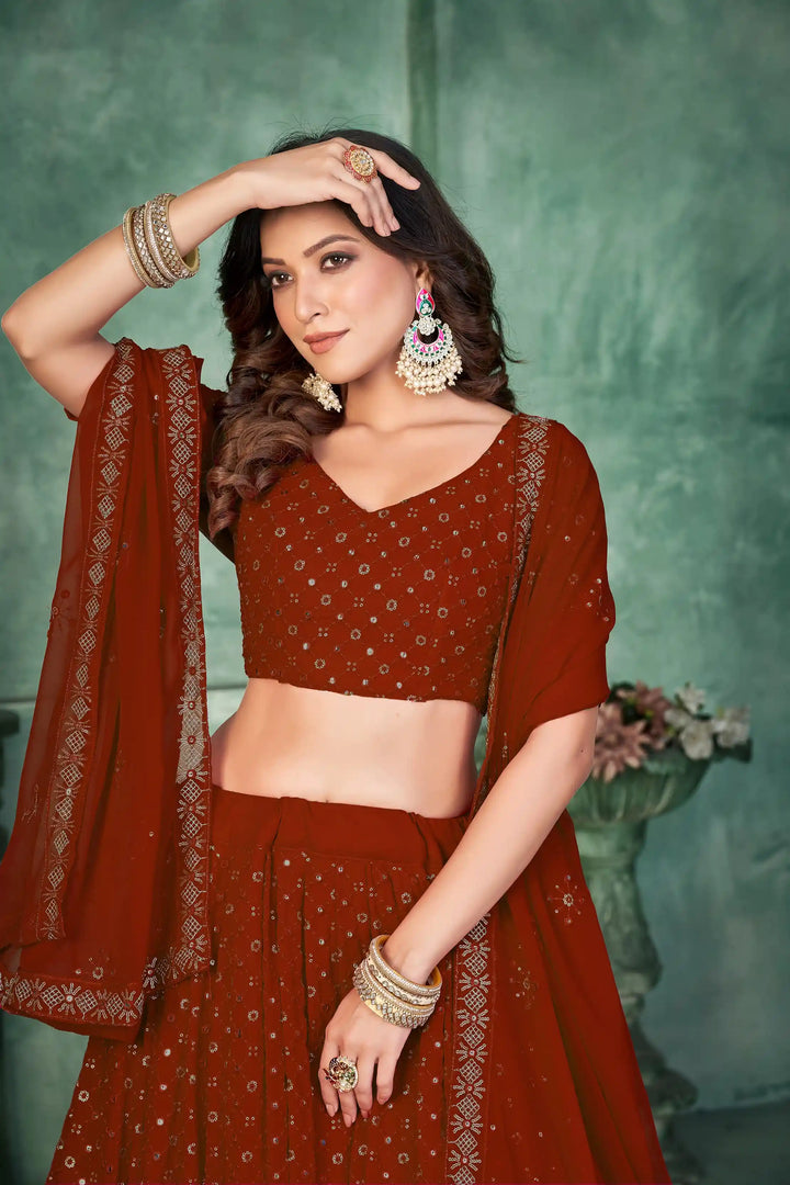 Stunning Embroidered Georgette Lehenga for Special Occasions