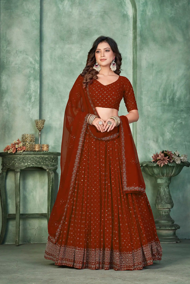 Stunning Embroidered Georgette Lehenga for Special Occasions