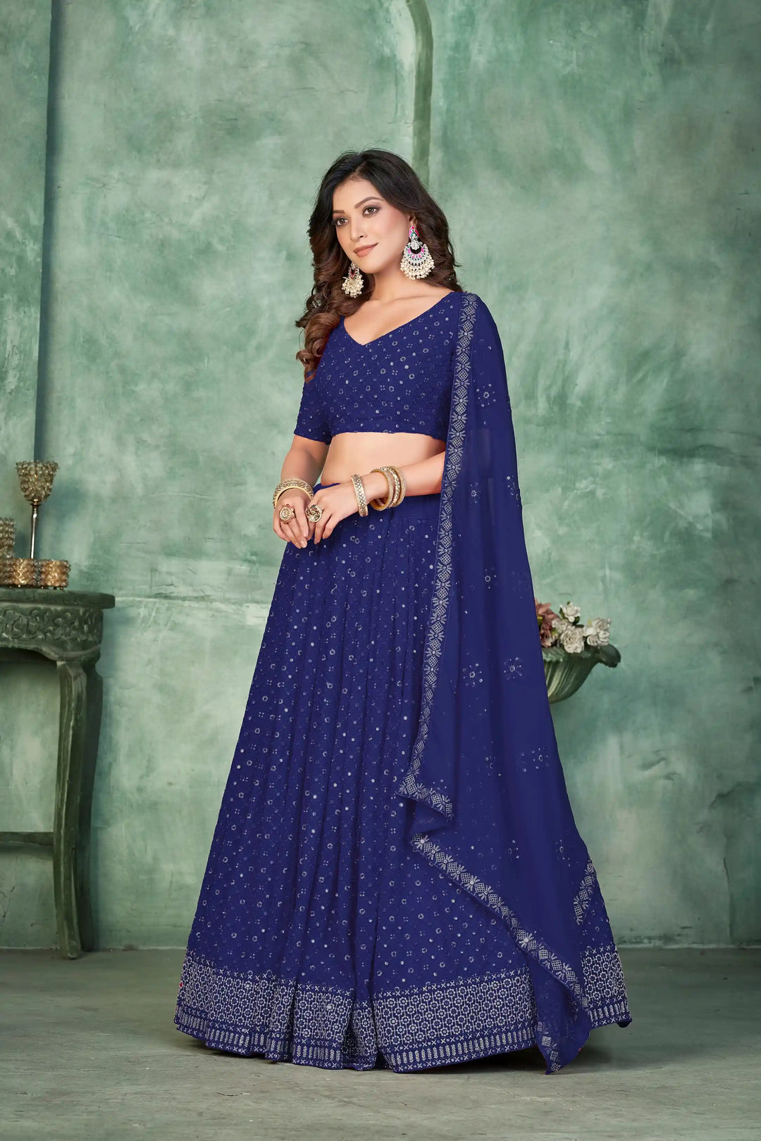 Stunning Embroidered Georgette Lehenga for Special Occasions