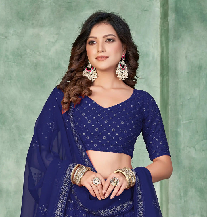 Stunning Embroidered Georgette Lehenga for Special Occasions