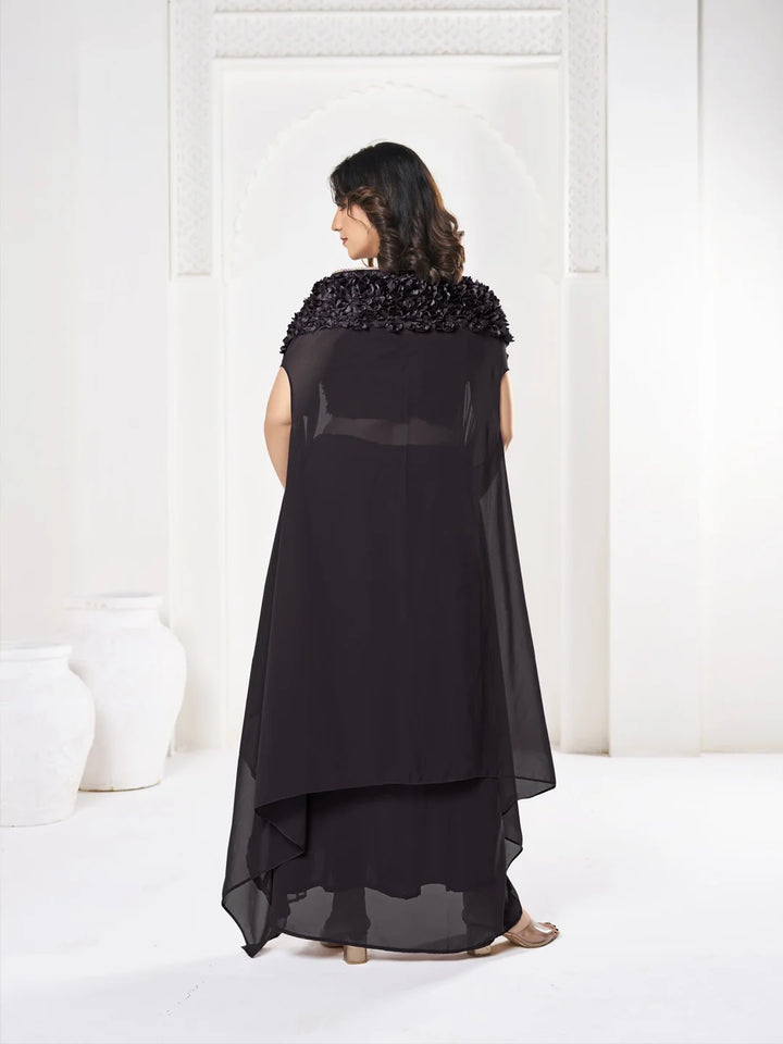 Glam Black Lehenga Set with Floral Work – Festive Must-Have
