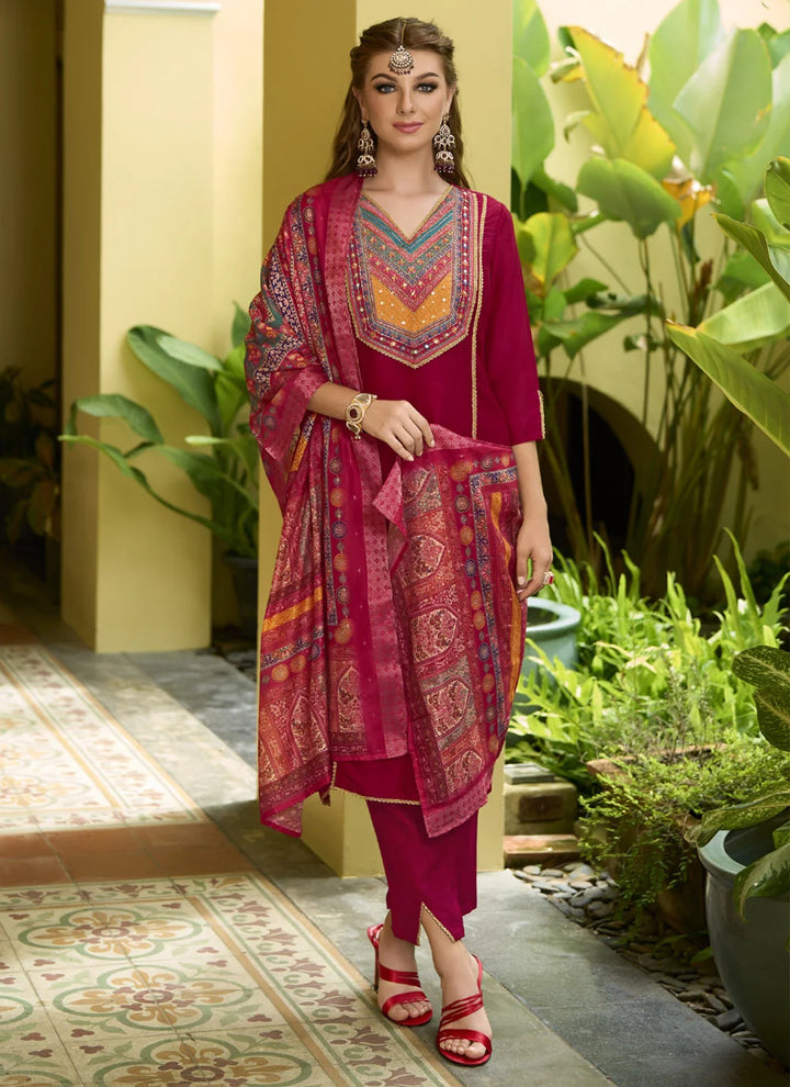 Fashion  Silk Suit Set in Blush Pink with Designer Hand Work
