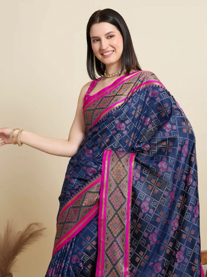 Glamorous Meenakari Patola Saree – Festive & Party Ready Look