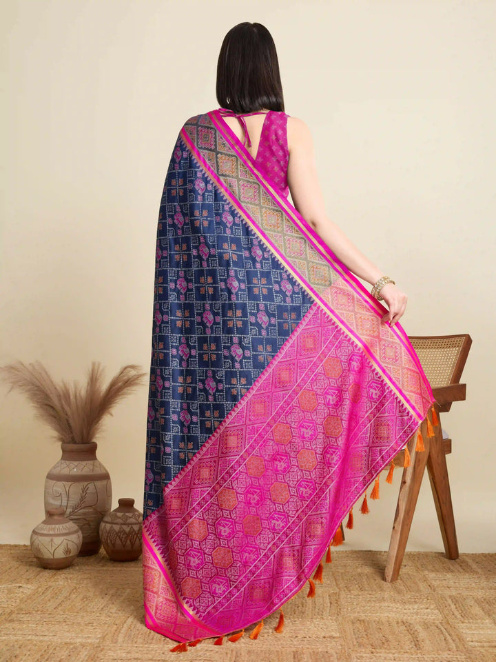 Glamorous Meenakari Patola Saree – Festive & Party Ready Look