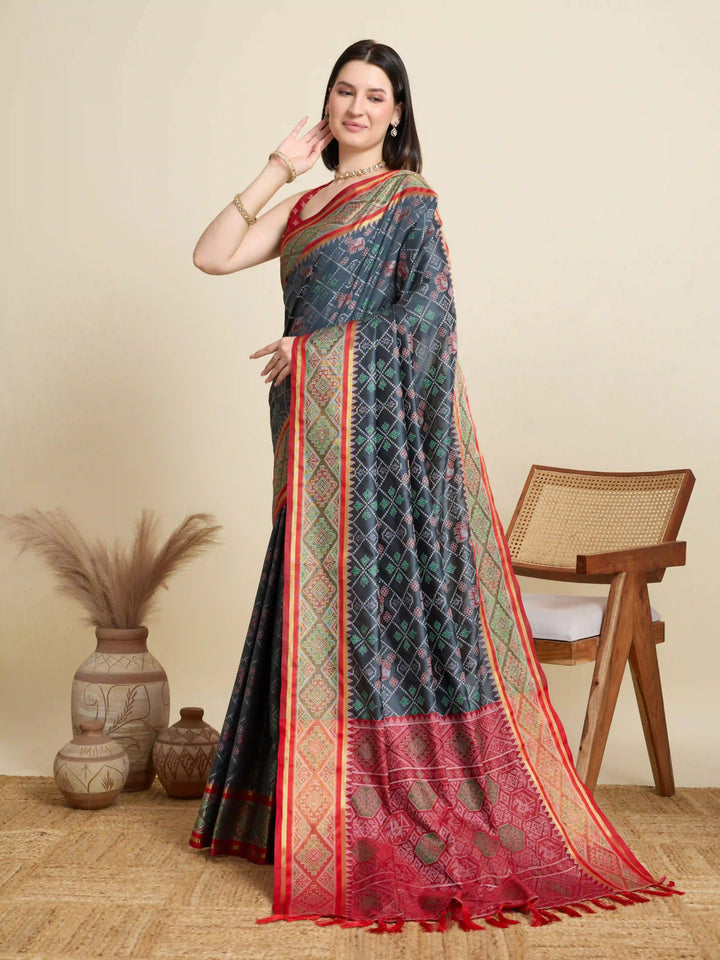 Glamorous Meenakari Patola Saree – Festive & Party Ready Look