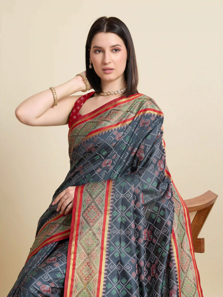 Glamorous Meenakari Patola Saree – Festive & Party Ready Look