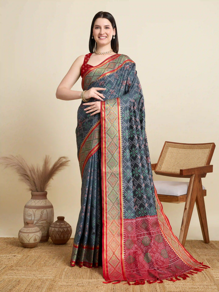 Glamorous Meenakari Patola Saree – Festive & Party Ready Look