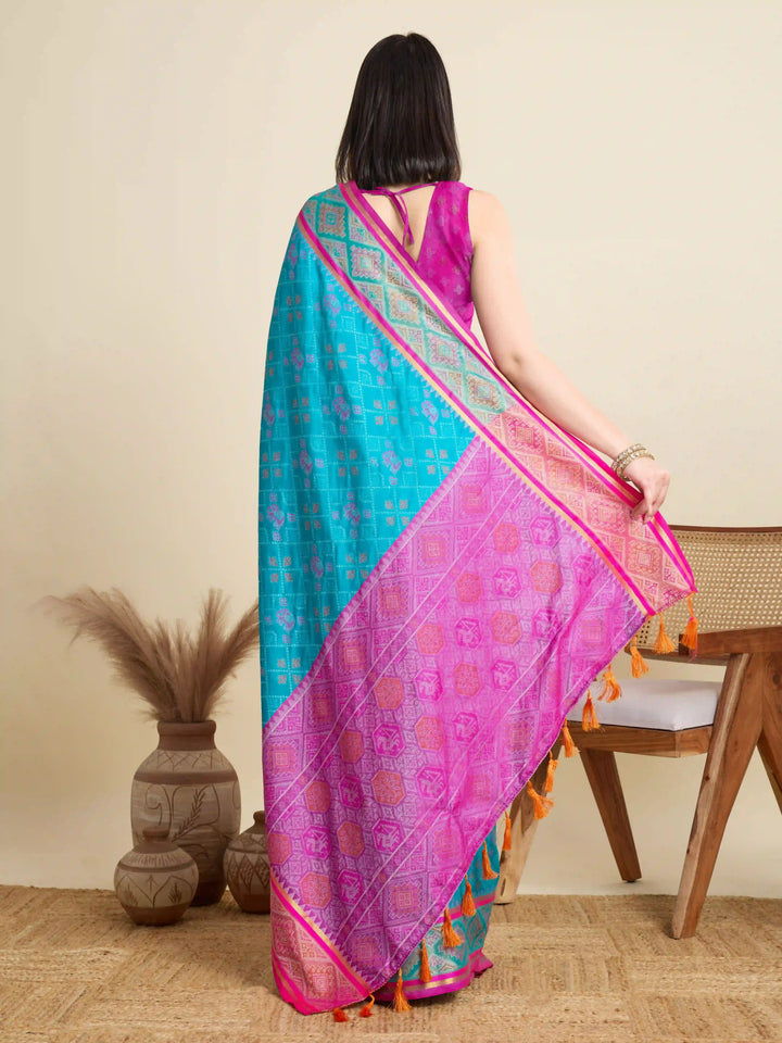 Glamorous Meenakari Patola Saree – Festive & Party Ready Look