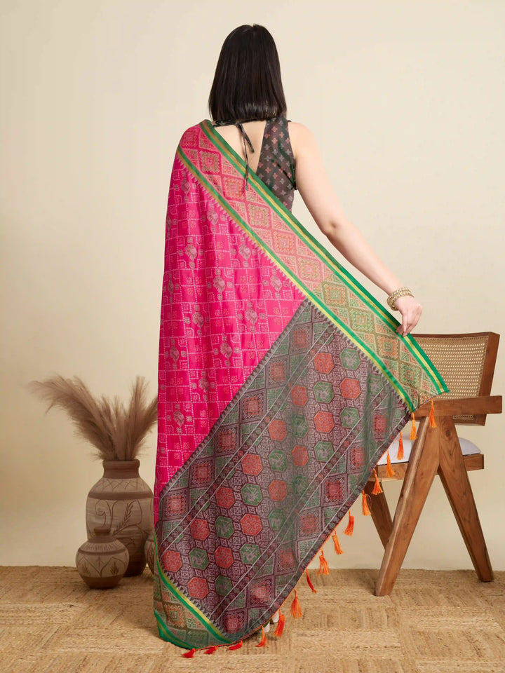 Glamorous Meenakari Patola Saree – Festive & Party Ready Look