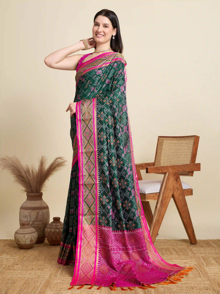 Glamorous Meenakari Patola Saree – Festive & Party Ready Look