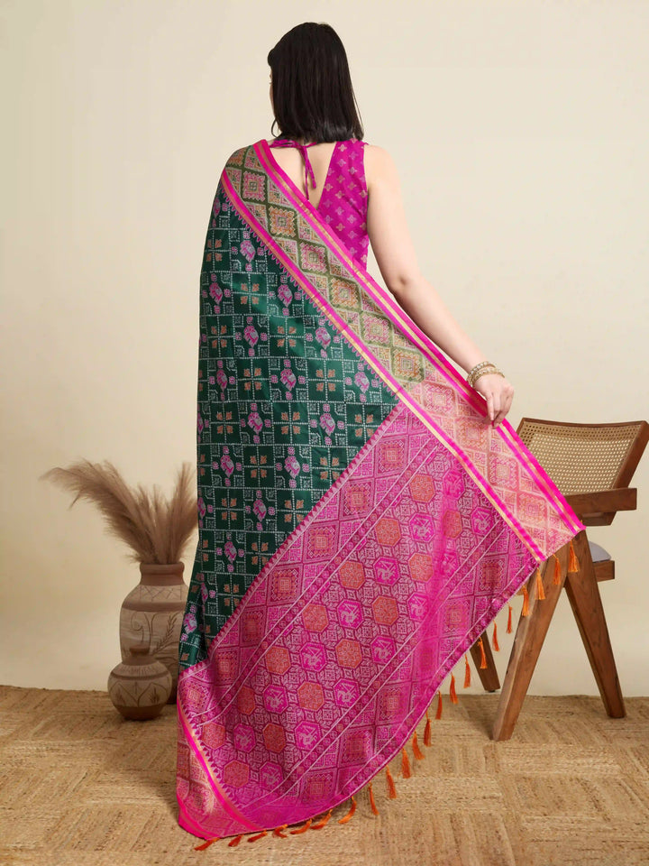 Glamorous Meenakari Patola Saree – Festive & Party Ready Look