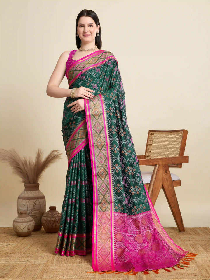 Glamorous Meenakari Patola Saree – Festive & Party Ready Look