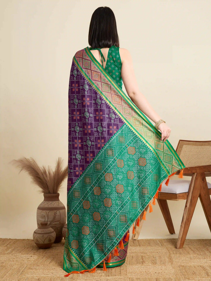 Glamorous Meenakari Patola Saree – Festive & Party Ready Look