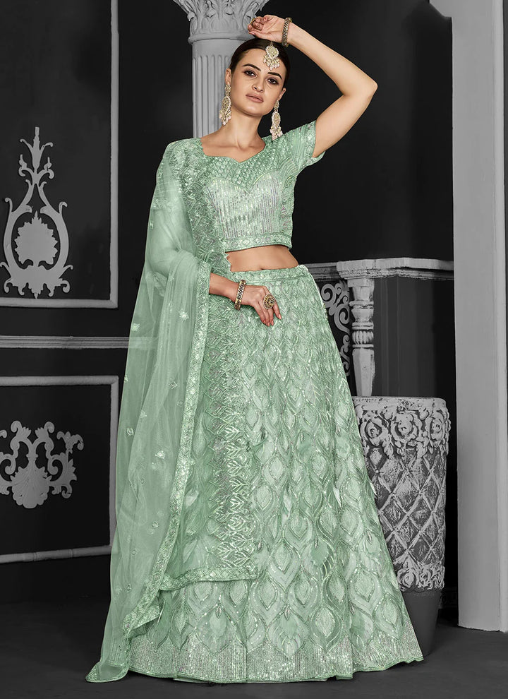 Mesmerizing Embroidered Net Lehenga for Traditional Wear