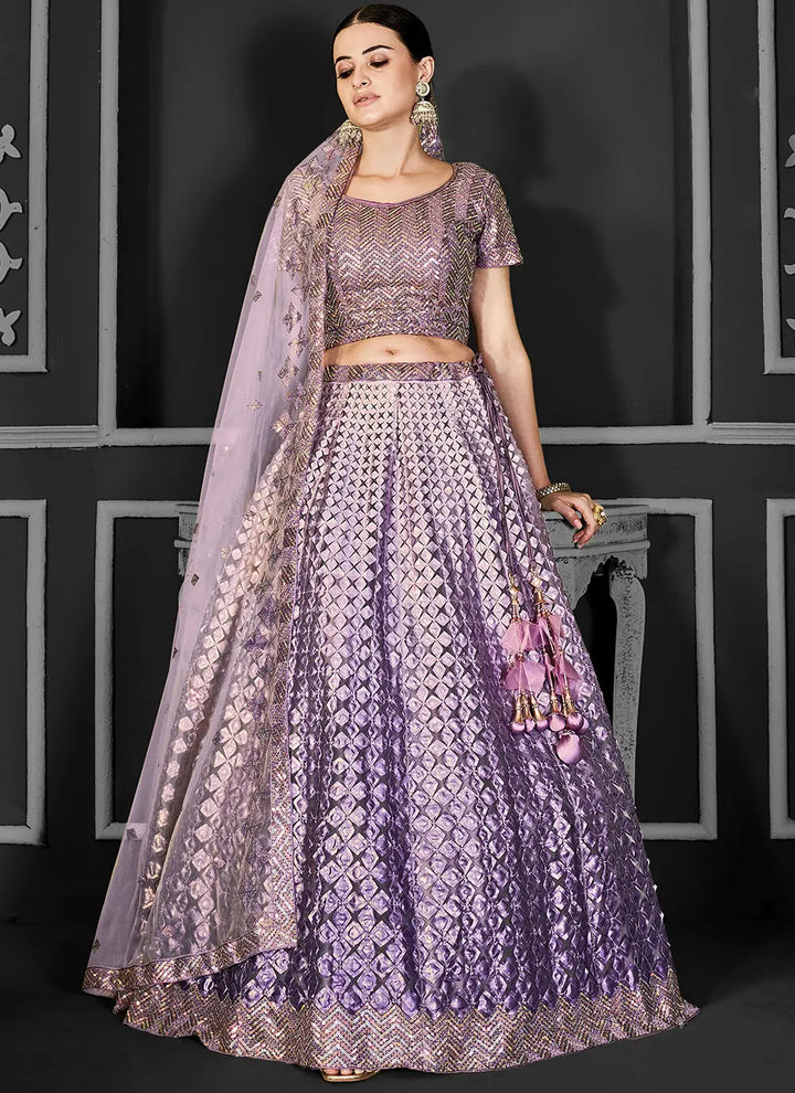 Timeless Net Lehenga Choli with Intricate Embroidery Work