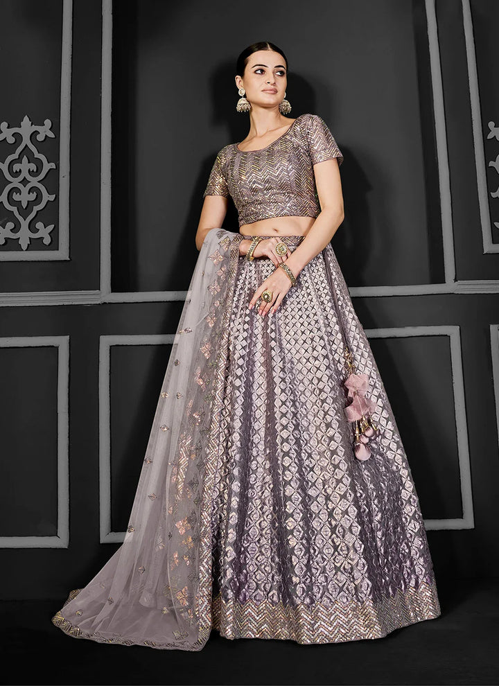 Timeless Net Lehenga Choli with Intricate Embroidery Work