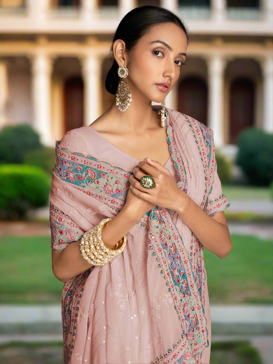 Vibrant color luxurious fabric exclusive attire crafted for elegance and style.