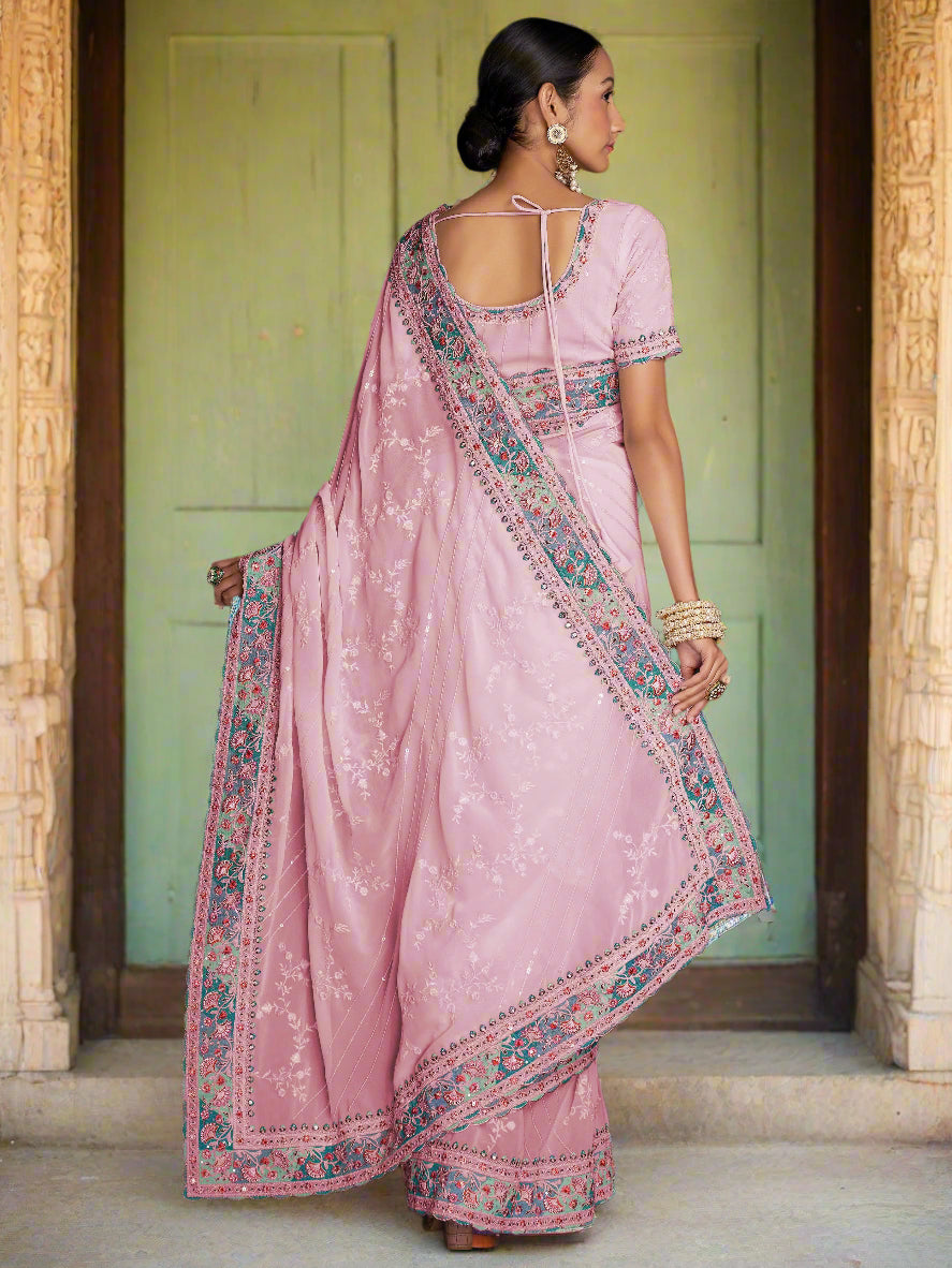Vibrant color luxurious fabric exclusive attire crafted for elegance and style.