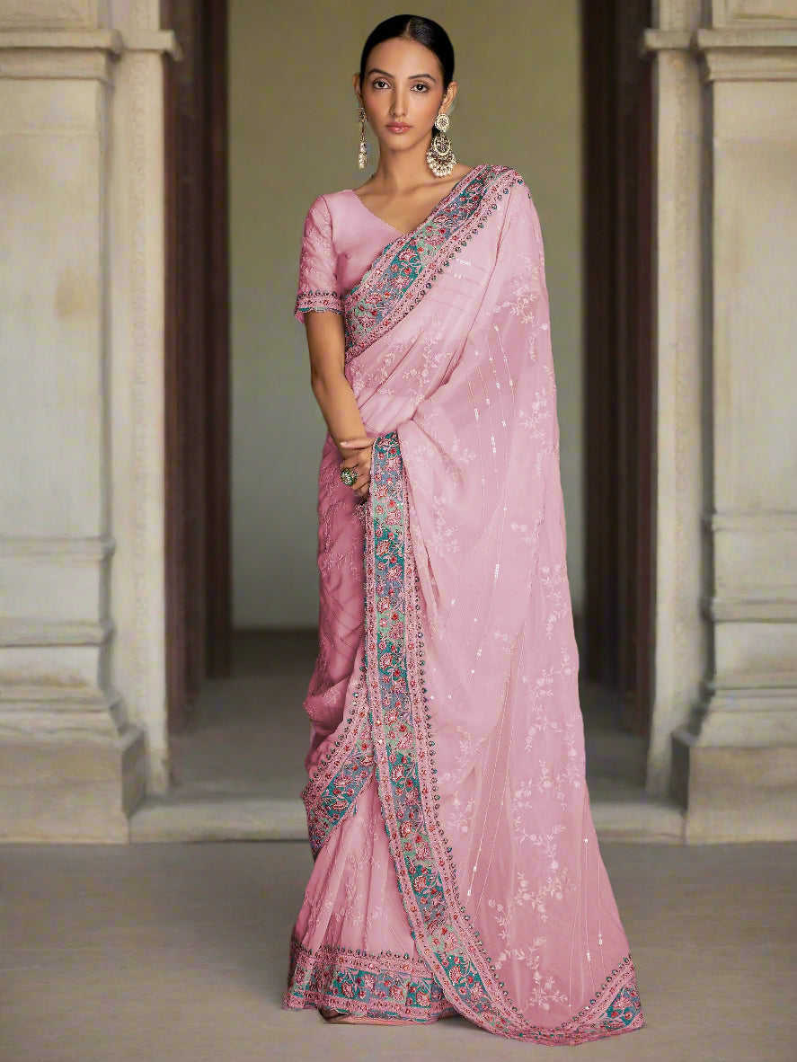 Vibrant color luxurious fabric exclusive attire crafted for elegance and style.