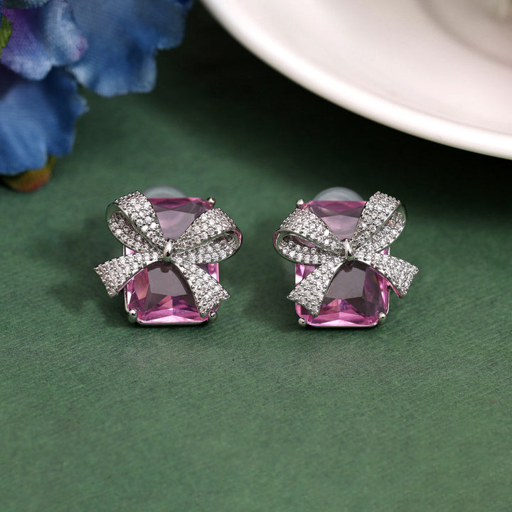 Sparkling Elegance | American Diamond Stud Earrings