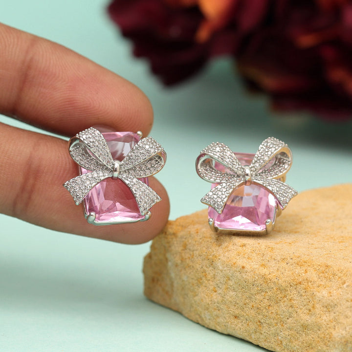 Sparkling Elegance | American Diamond Stud Earrings