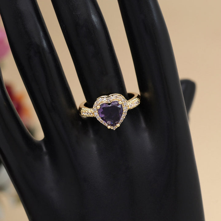 Adjustable American Diamond Ring | Elegant Gold-Plated Finger Jewelry