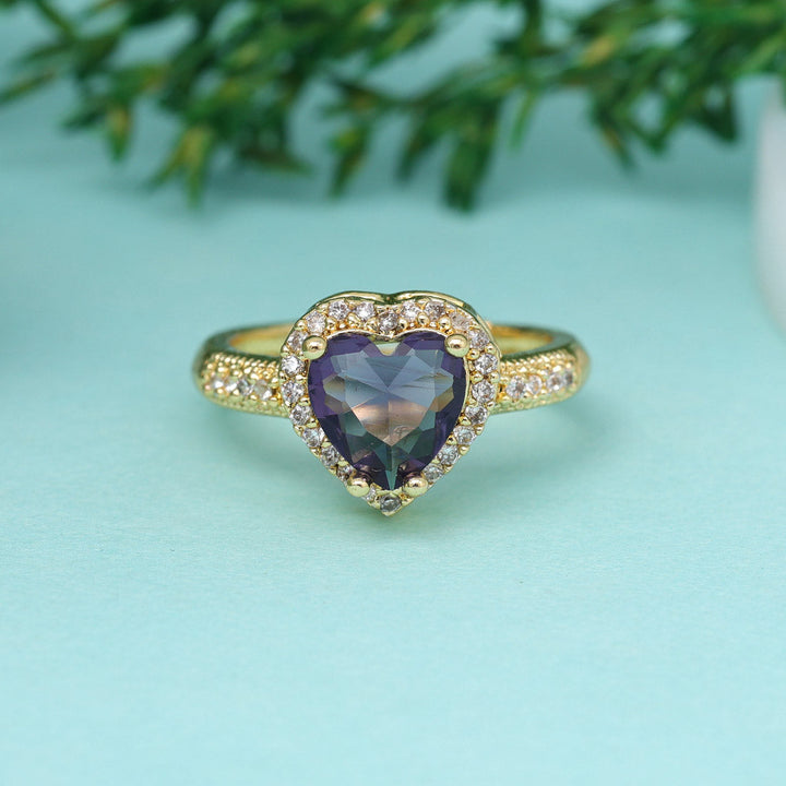 Adjustable American Diamond Ring | Elegant Gold-Plated Finger Jewelry