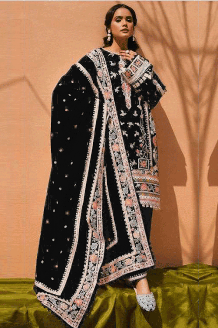 Black Rayon Salwar Kameez | Beautiful Outfit with Imported Silk Chex Dupatta