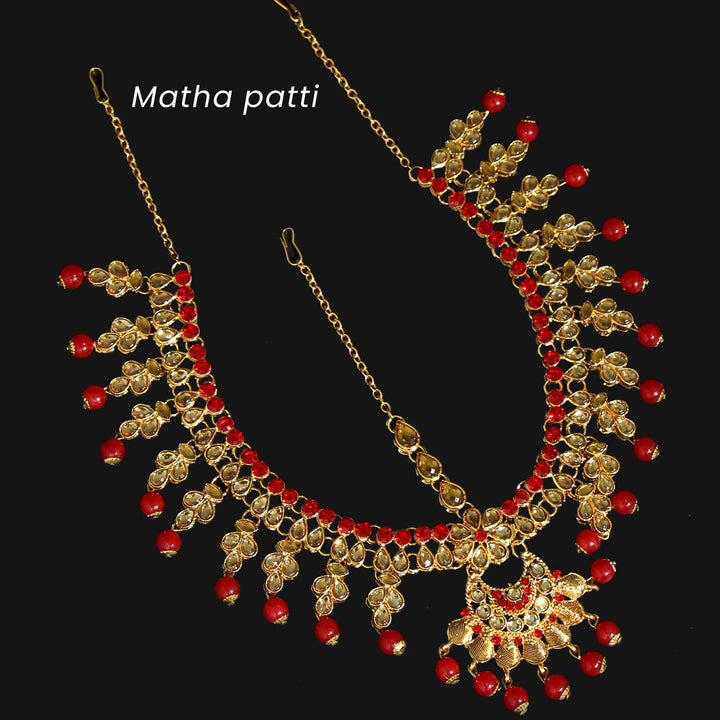 Kundan Bridal Set | Exquisite Red Wedding Jewelry Set