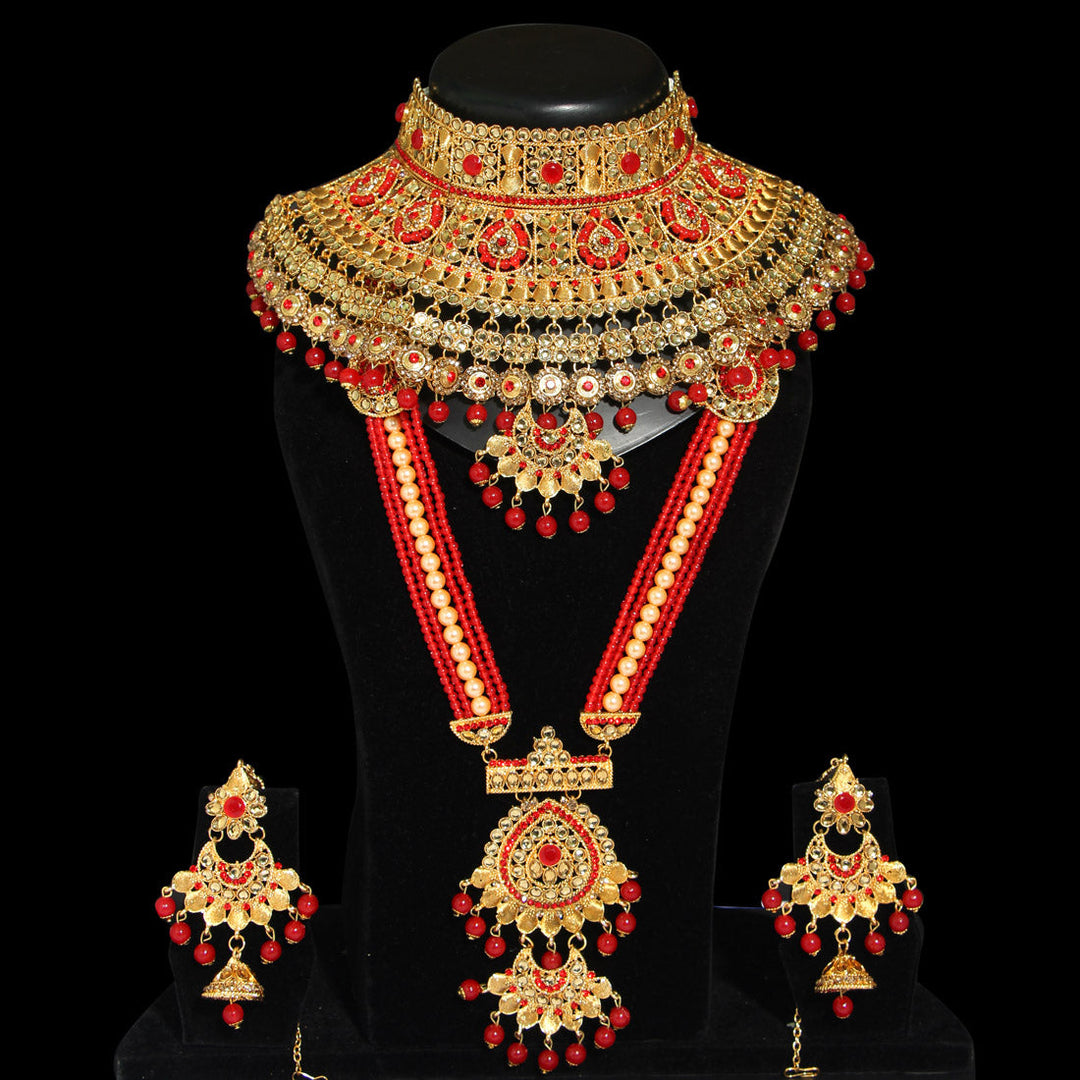 Kundan Bridal Set | Exquisite Red Wedding Jewelry Set
