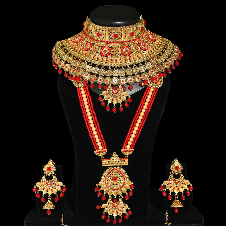 Kundan Bridal Set | Exquisite Red Wedding Jewelry Set