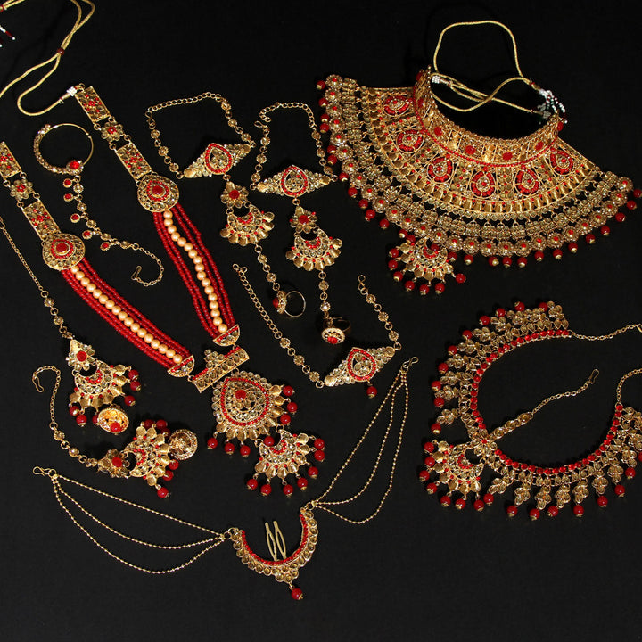 Kundan Bridal Set | Exquisite Red Wedding Jewelry Set