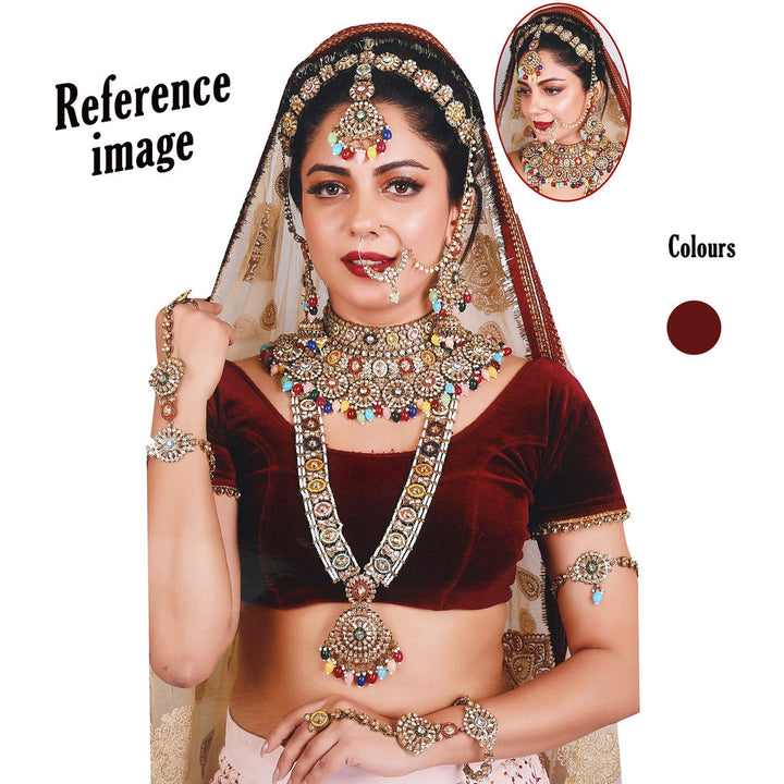 Kundan Bridal Set | Exquisite Maroon Dulhan Jewelry