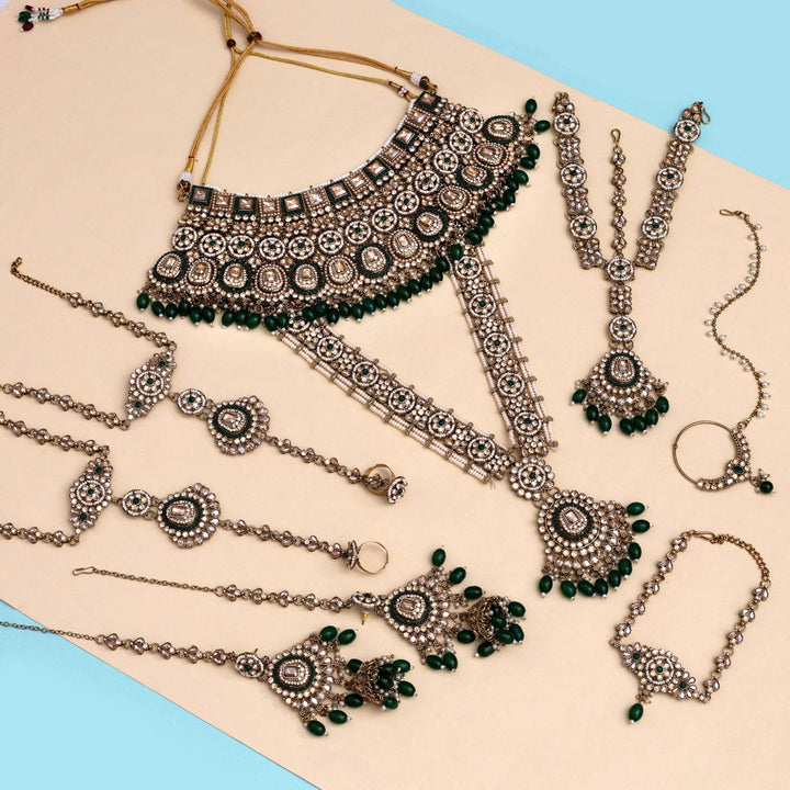 Elegant Kundan Bridal Jewelry Set | Dulhan Wedding Accessories