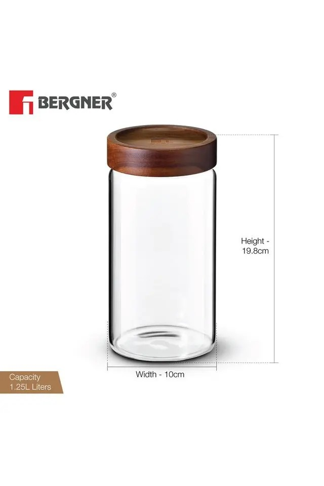 Airtight Borosilicate Container | Wooden Lid Elegant and Durable Design