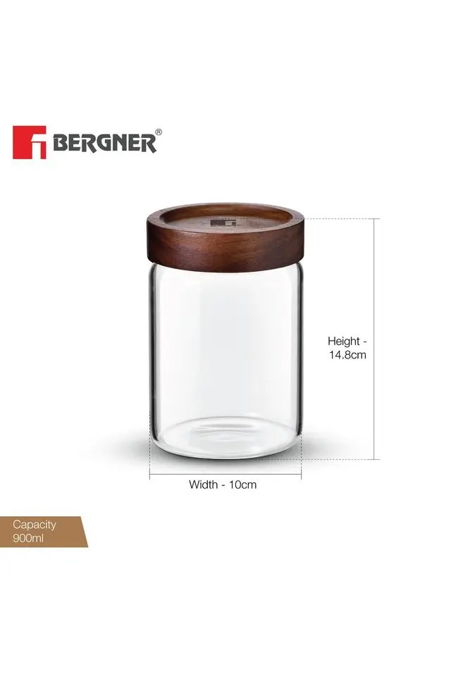 Airtight Borosilicate Container | Wooden Lid Elegant and Durable Design