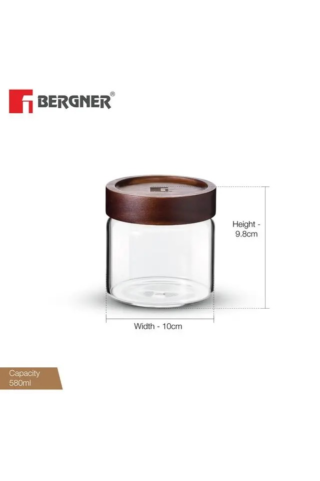Airtight Borosilicate Container | Wooden Lid Elegant and Durable Design