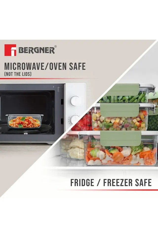 Premium Borosilicate Glass Food Rectangular Storage Container | Secure Smart Lock Lid