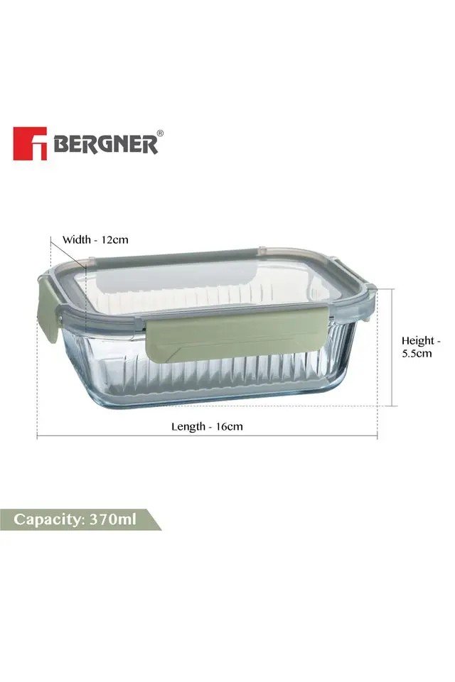 Premium Borosilicate Glass Food Rectangular Storage Container | Secure Smart Lock Lid