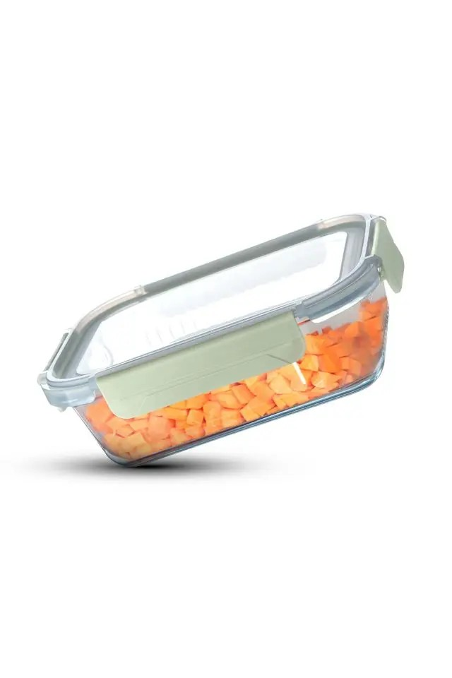 Premium Borosilicate Glass Food Rectangular Storage Container | Secure Smart Lock Lid
