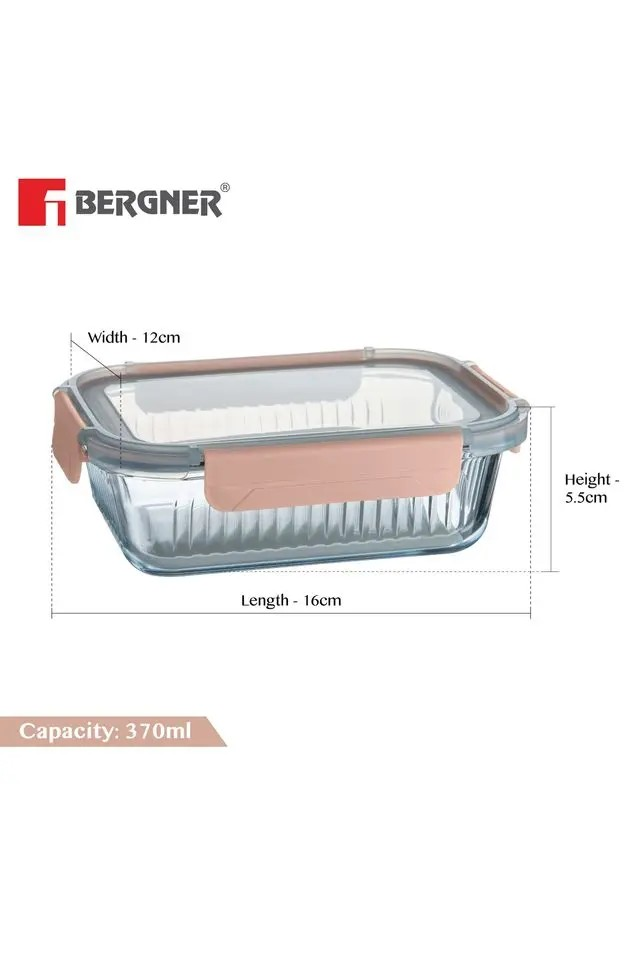 Premium Borosilicate Glass Food Rectangular Storage Container | Secure Smart Lock Lid