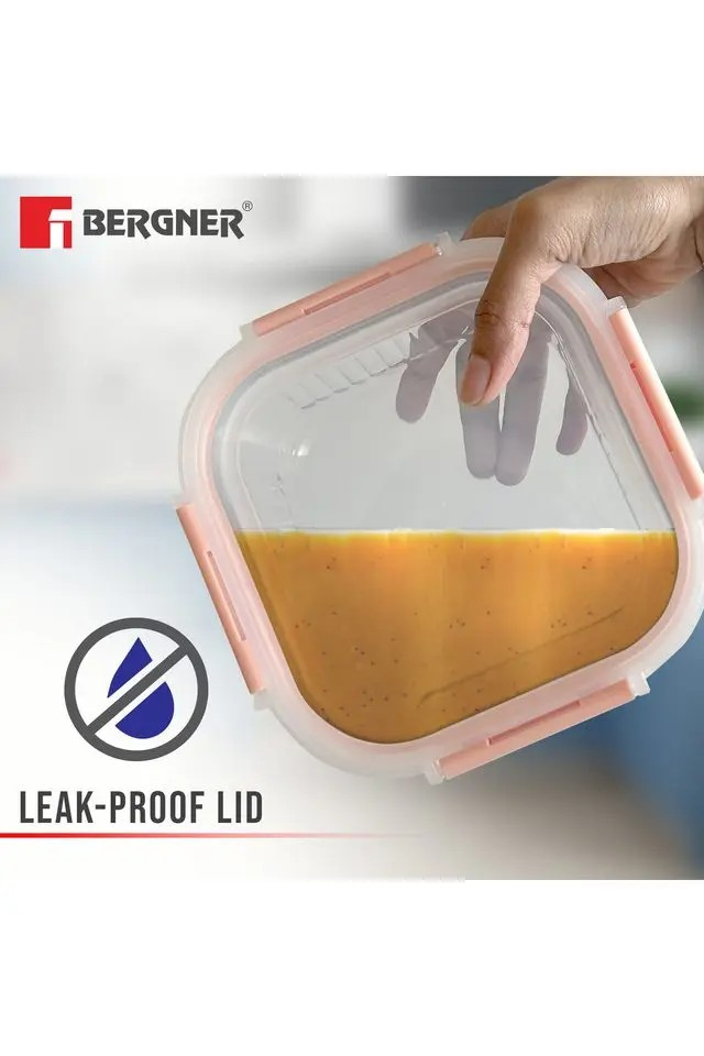 Premium Borosilicate Glass Food Rectangular Storage Container | Secure Smart Lock Lid