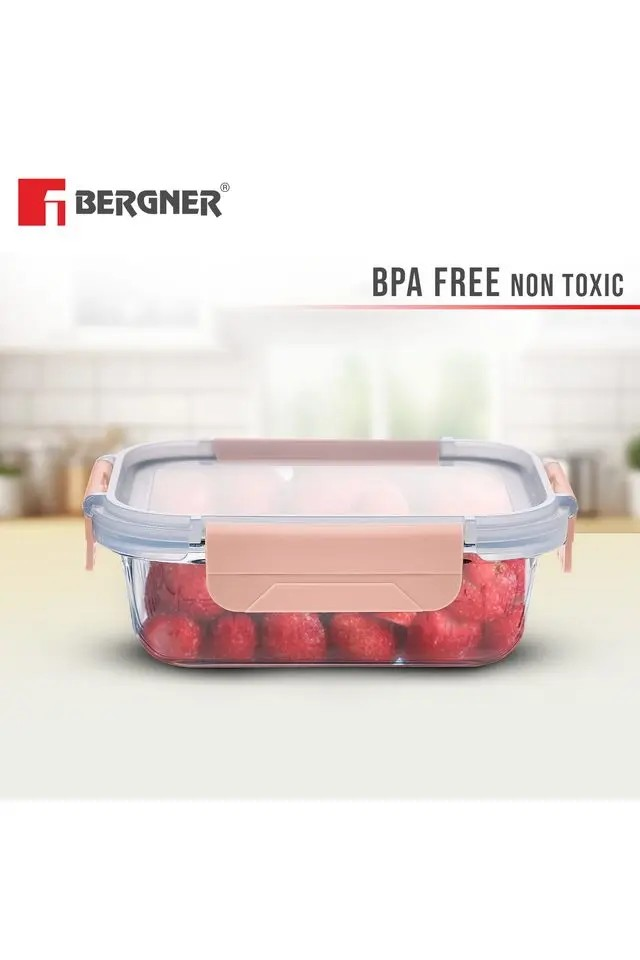 Premium Borosilicate Glass Food Rectangular Storage Container | Secure Smart Lock Lid