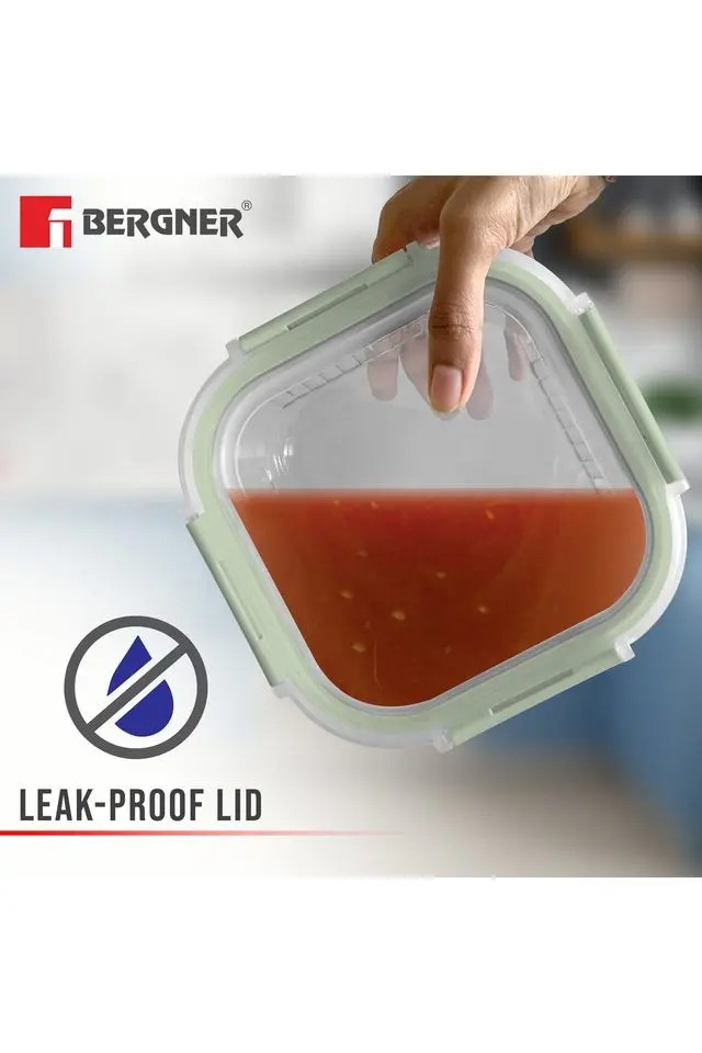 Borosilicate Glass Food Container | Square Smart Lock Lid Microwave Safe