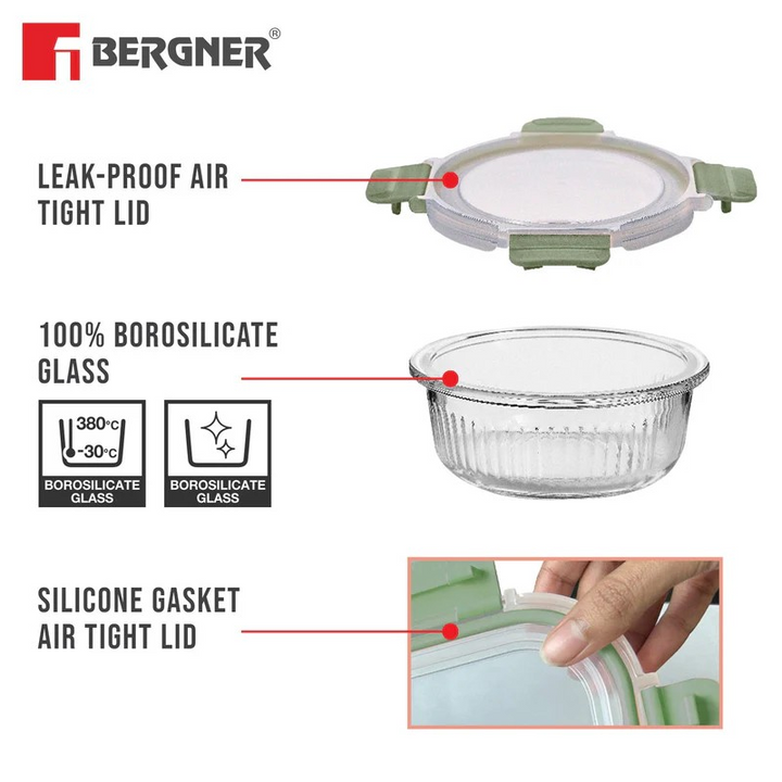 Round Glass Food Container | Premium Borosilicate for Freshness