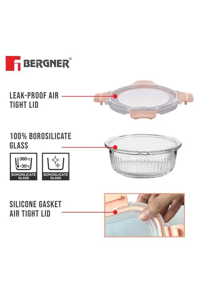 Round Glass Food Container | Premium Borosilicate for Freshness