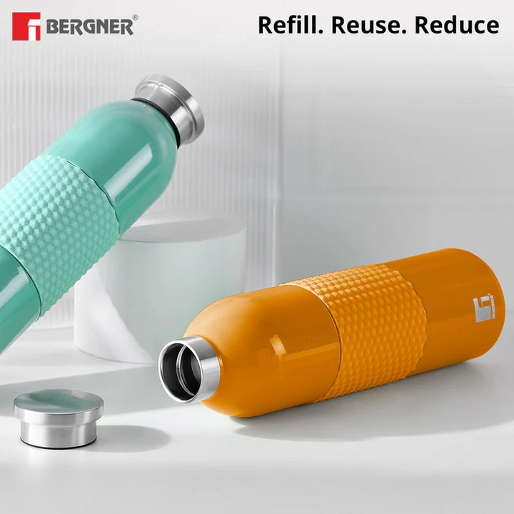 Bergner Walking Mid Grip Thermosteel Hot and Cold 600ml Flask, Double-Walled Bottle