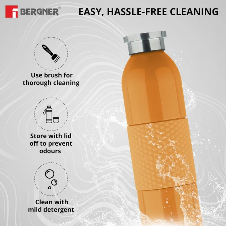 Bergner Walking Mid Grip Thermosteel Hot and Cold 600ml Flask, Double-Walled Bottle